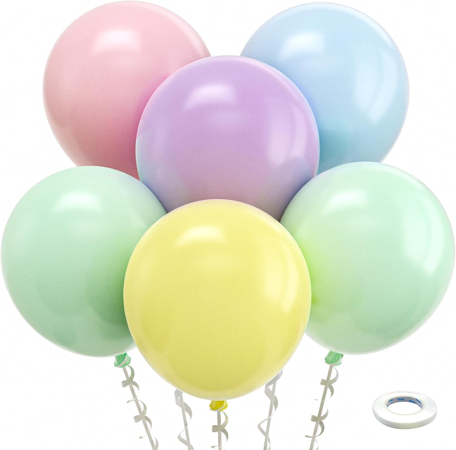 Bezente Assorted Latex Rainbow Balloons 100 Pack 12 inch - Image 179
