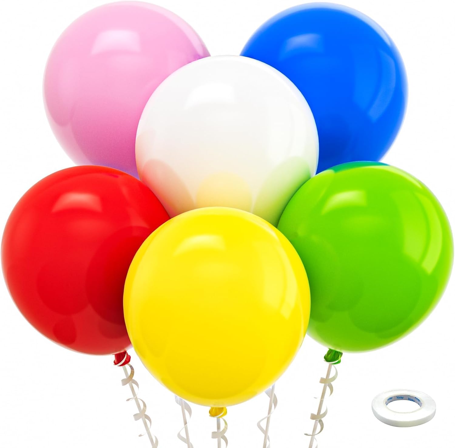 Bezente Assorted Latex Rainbow Balloons 100 Pack 12 inch - Image 91
