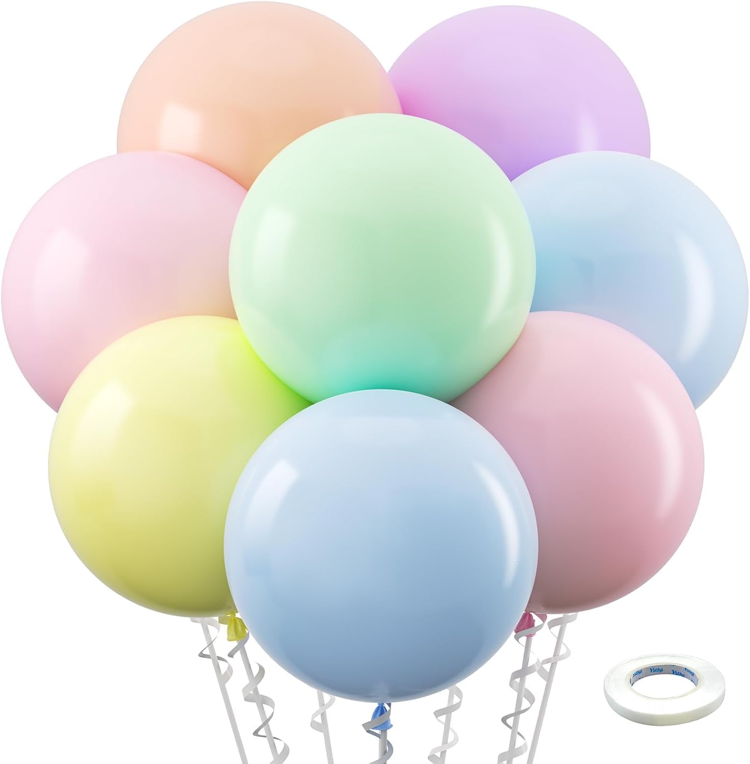 Bezente Assorted Latex Rainbow Balloons 100 Pack 12 inch - Image 119