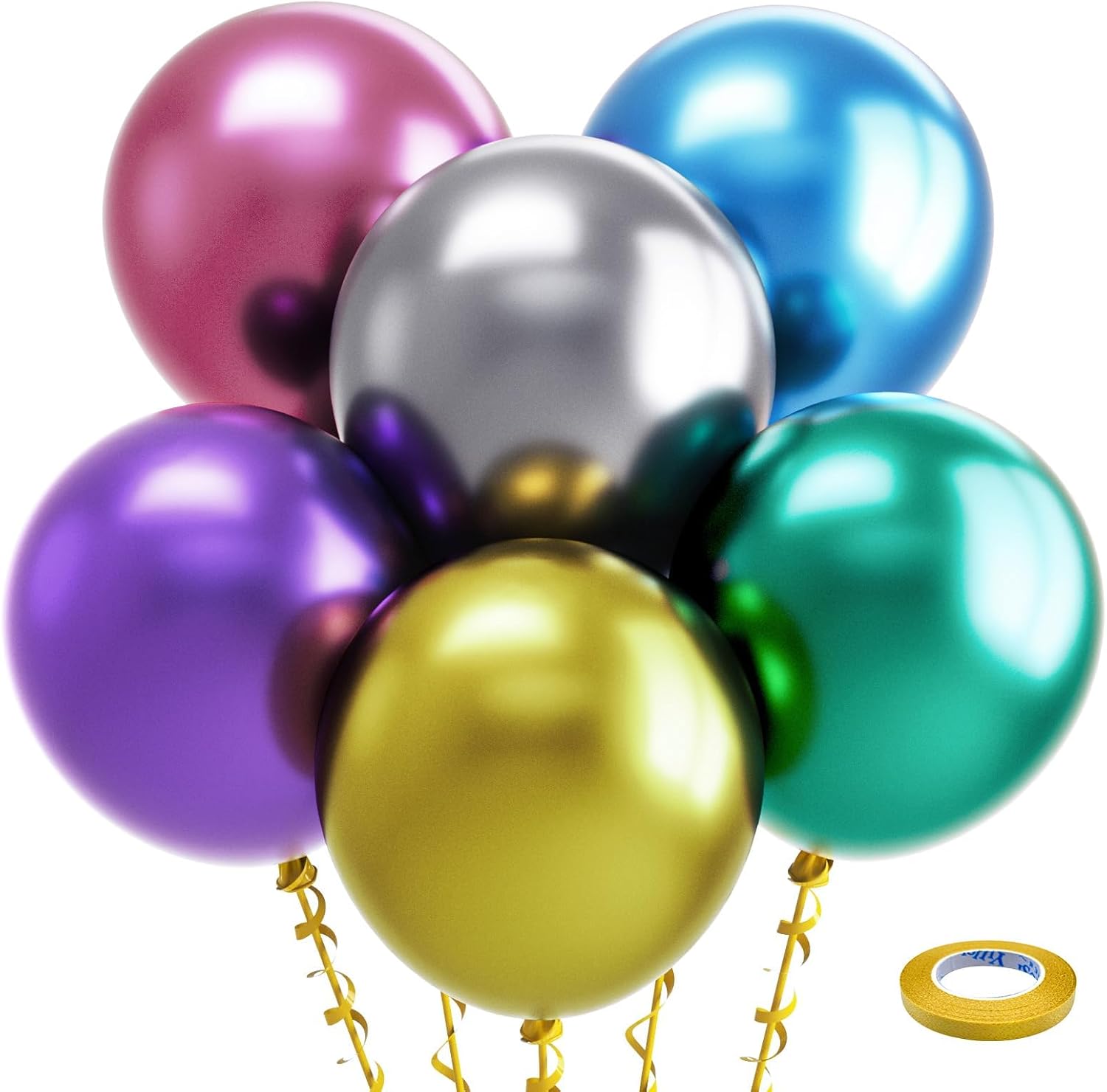 Bezente Assorted Latex Rainbow Balloons 100 Pack 12 inch - Image 207